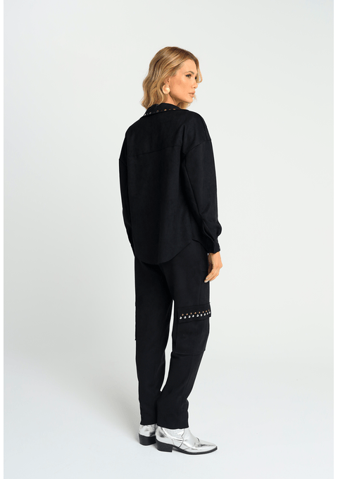 Camisa Shacket Com Aplicação Bana Bana