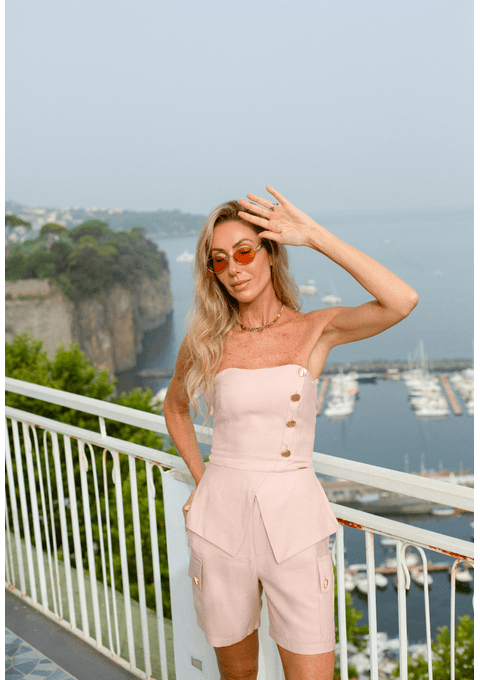 Conjunto Cropped e Bermuda Bana Bana