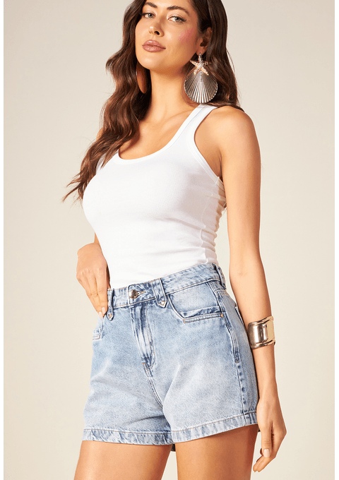 Shorts Amanda Com Aviamento No Passante Bana Bana