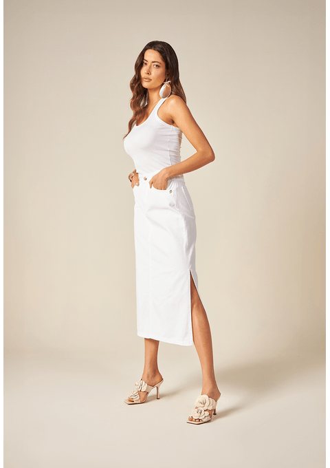 Saia Amanda New Midi Com Aviamentos Personalizados Bana Bana