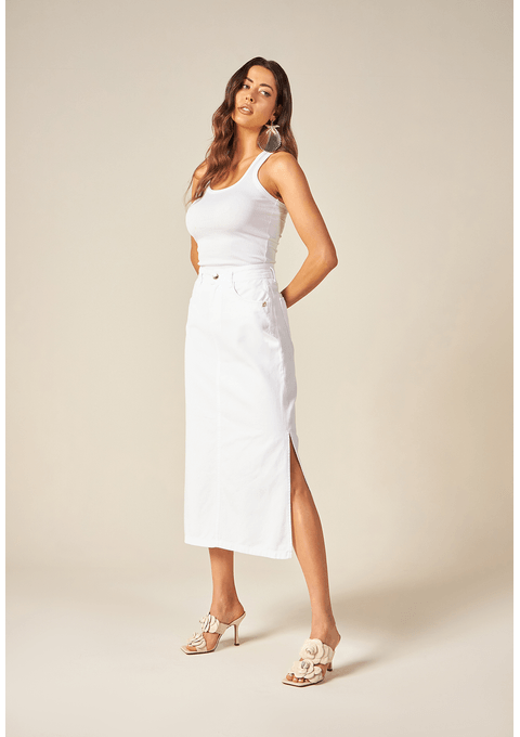 Saia Amanda New Midi Com Aviamentos Personalizados Bana Bana