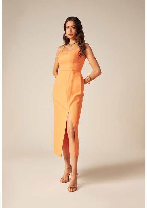 Vestido Midi Liso Bana Bana