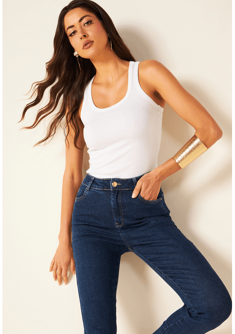 Calça Angelina Skinny Lavagem Escura Bana Bana