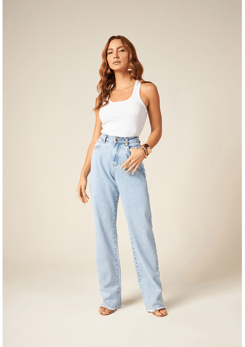 Calça New Wide Leg Com Enfeite No Passante Bana Bana