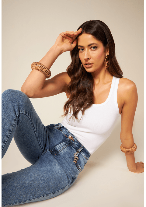 Calça Sandra Skinny  Com Efeito Vintage Bana Bana