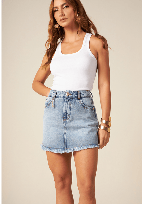 Saia Amanda Com Efeito Vintage Bana Bana