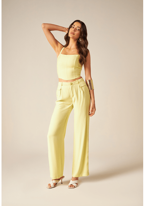 Calça Wide Leg Lisa Bana Bana
