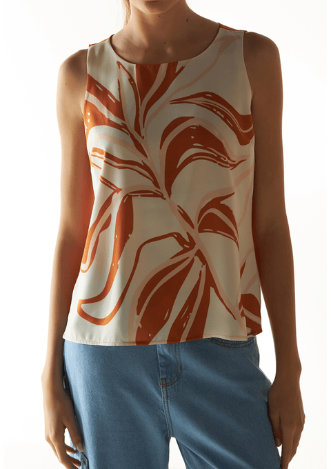 Regata Alça Larga Estampada Bana Bana