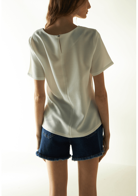 T-Shirt Bordada Com Cordão Bana Bana