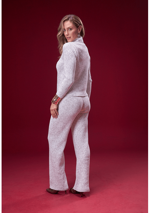 Conjunto Tricot Blusa Manga Longa e Calça