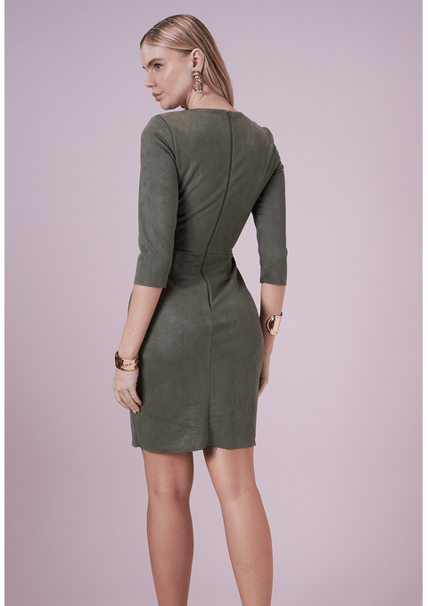 Vestido Curto De Suede