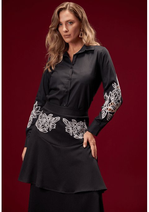 Camisa Tricoline Com Bordado