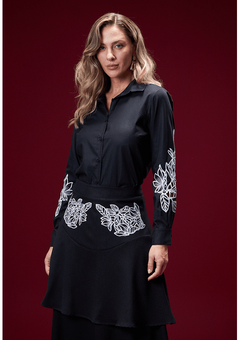 Camisa Tricoline Com Bordado