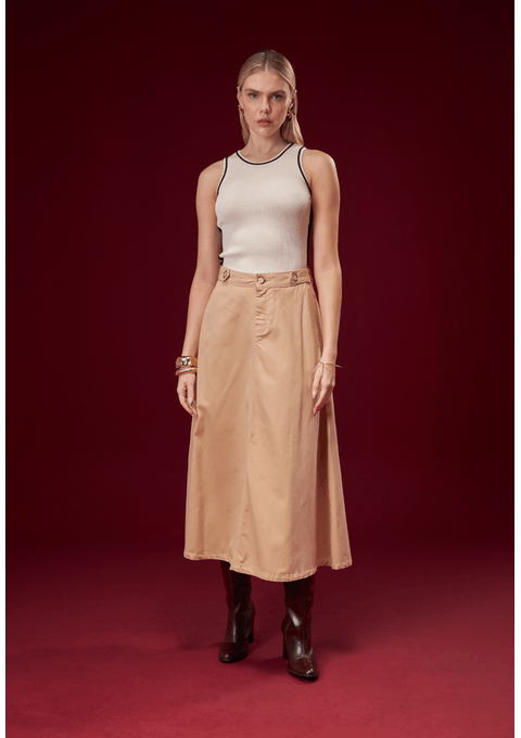 Saia Amanda Alongada com Martingale no Cós