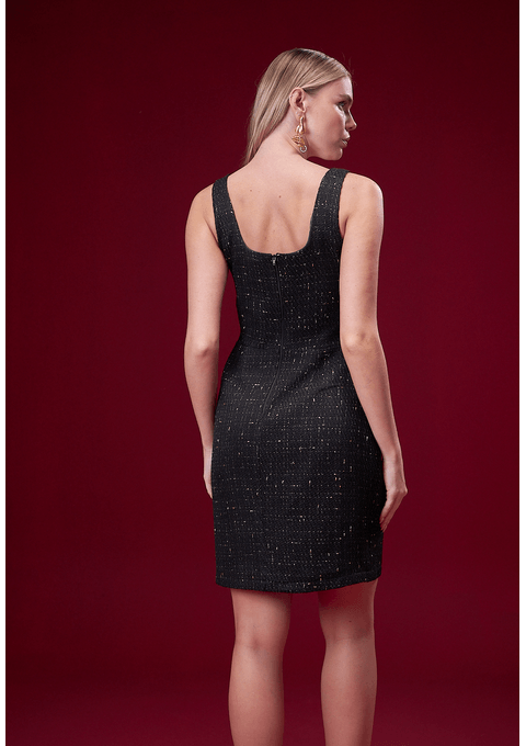 Vestido Curto De Tweed
