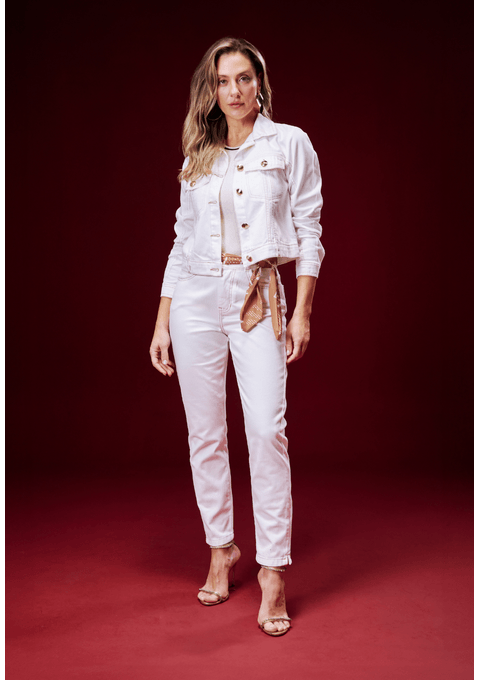 Calça Mom com Lenço Estampado