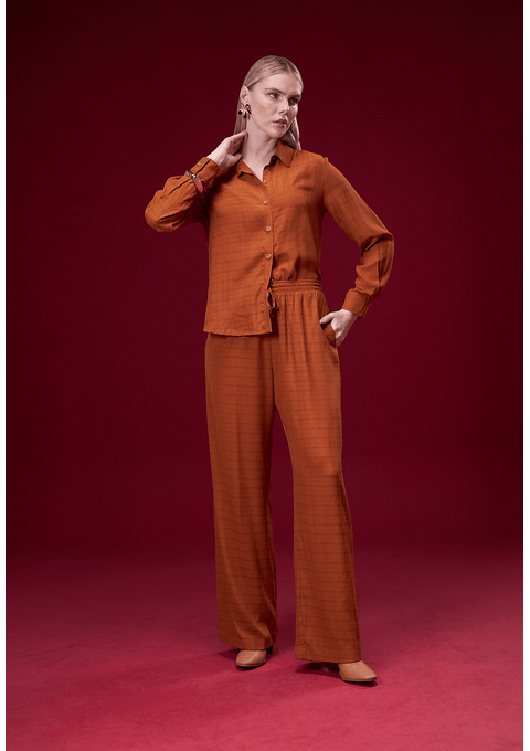 Conjunto Camisa E Calça Wide Leg