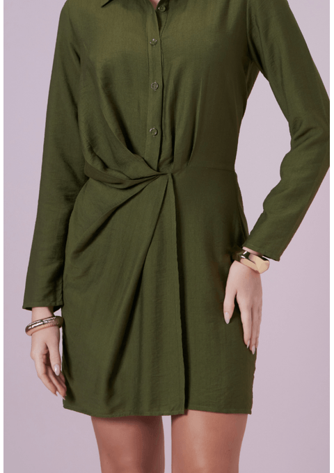 Vestido Curto Com Torção