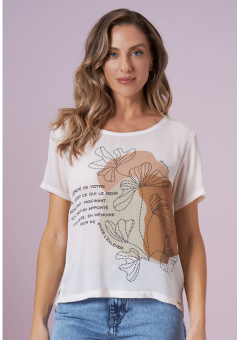 T-Shirt Casual com Estampa