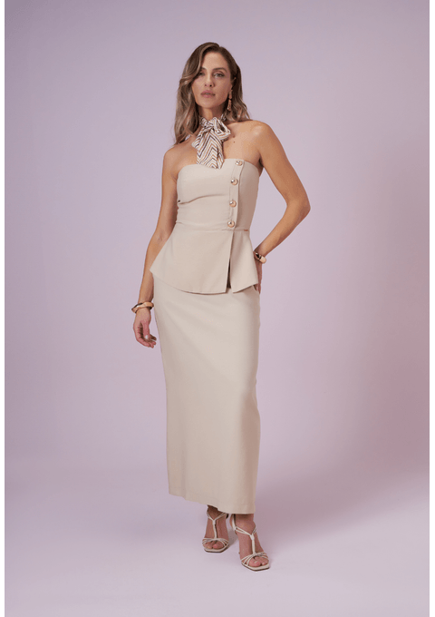 Blusa Tomara que Caia com Botões