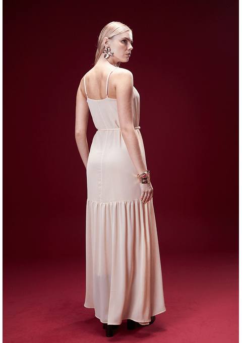 Vestido Longo com Cinto Trançado