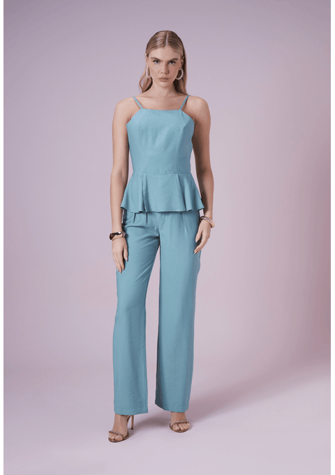 Blusa Peplum Alça Fina
