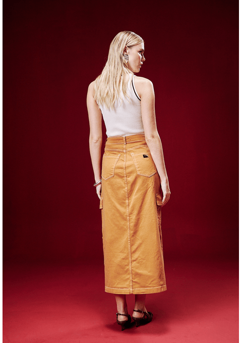 Saia Amanda Com Pesponto Contraste