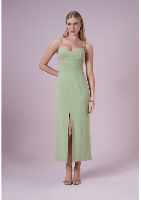 Vestido Midi Com Fenda