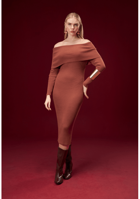 Vestido Midi Ombro a Ombro