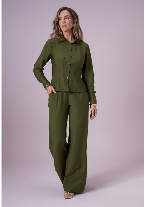 Camisa Plano Com Botões