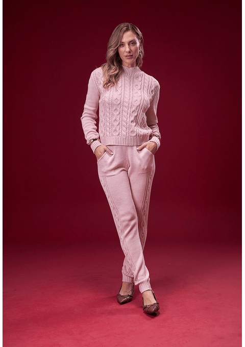 Conjunto De Tricot Suéter e Calça