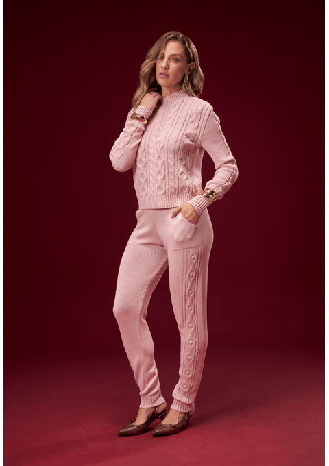 Conjunto De Tricot Suéter e Calça