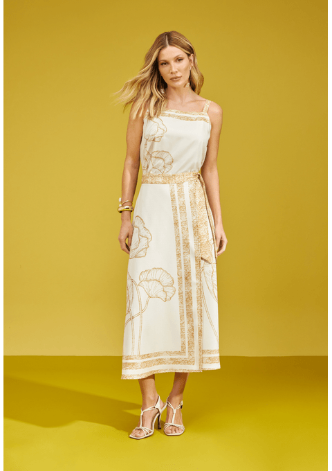 Saia Midi Envelope Estampado