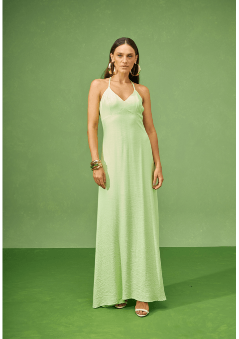 Vestido Longo Transpassado Nas Costas