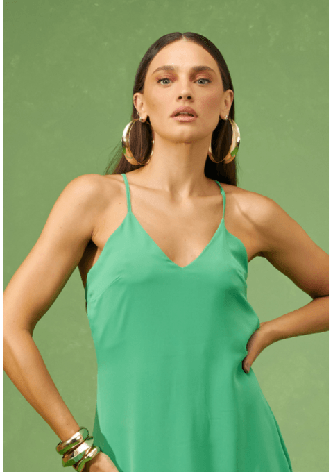 Vestido Midi com Amarração nas Costas