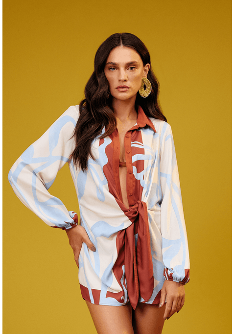 Chemise Saída de Praia Estampada
