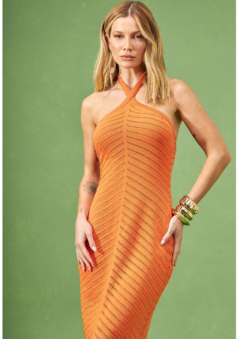 Vestido Longo em Tricot