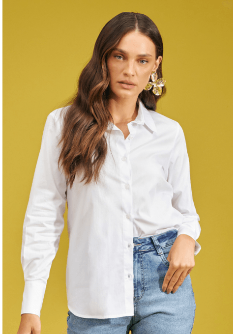 Camisa com Manga Longa e Abotoamento Frontal