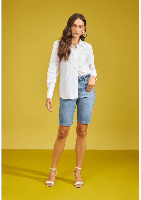 Camisa com Manga Longa e Abotoamento Frontal