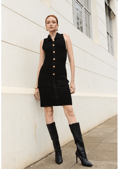 Vestido Curto De Tricot