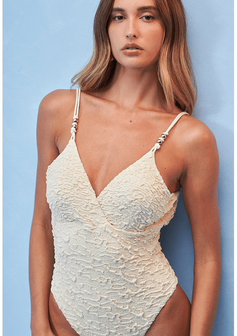 Maiô Liso com Acabamento Texturizado