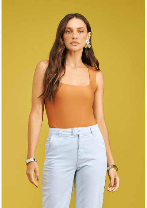 Body de Alças Largas com Decote Reto