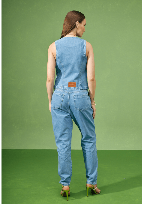 Calça Jeans Amanda com Lenço Estampado