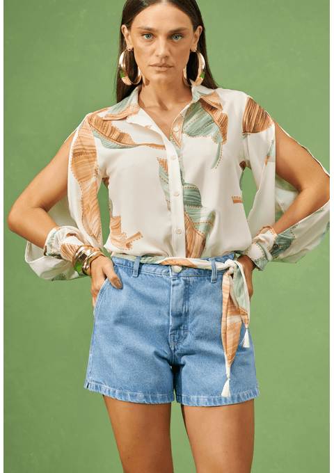 Shorts Amanda com Lenço Estampado