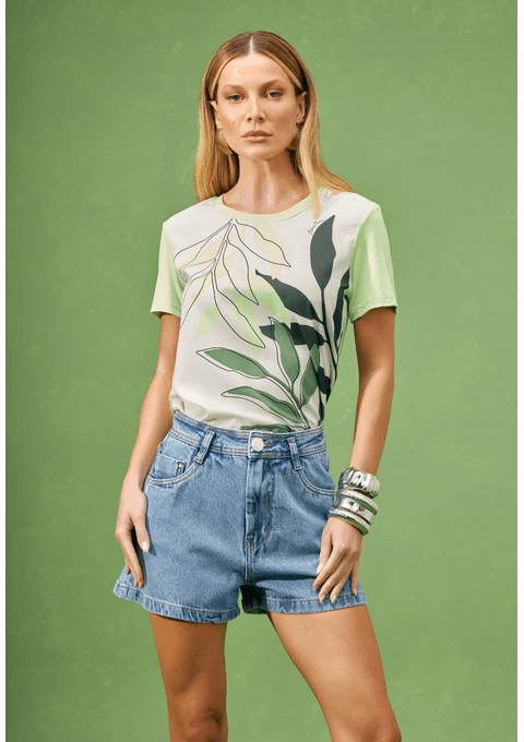 Shorts Jeans Amanda com Barra Dobrada