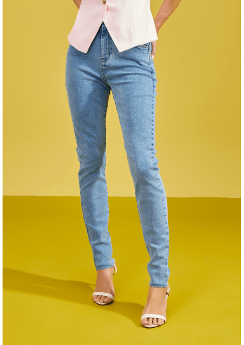 Calça Jeans Skinny com Filigrana