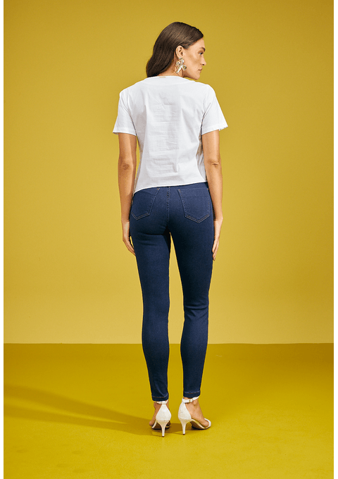 Calça Jeans Skinny com Cintura Alta