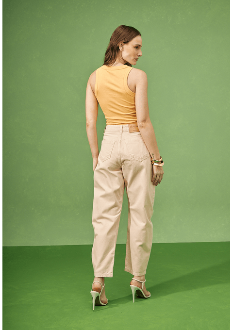 Calça Jeans Mom Horseshoe Collor