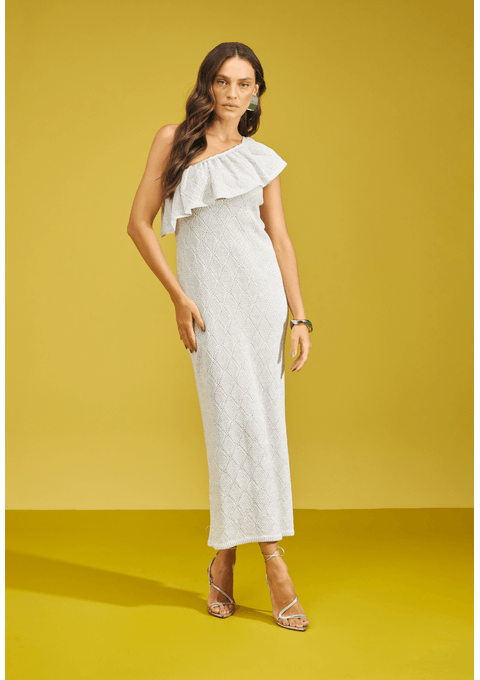 Vestido Longo Tricot Um Ombro Só