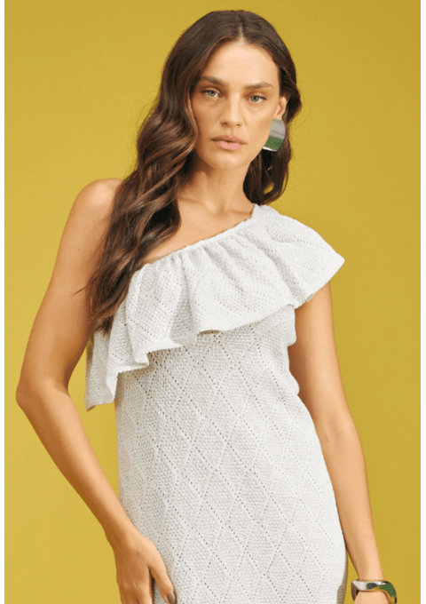 Vestido Longo Tricot Um Ombro Só